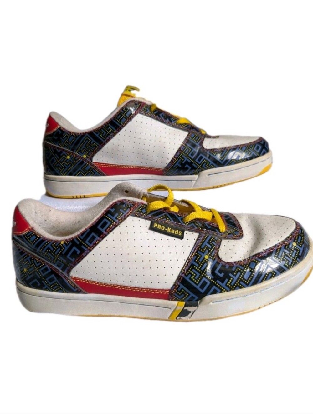 Y2K Vintage Pro-Keds x Pac-Man Collab Patent Leather Maze Sneakers Size 10